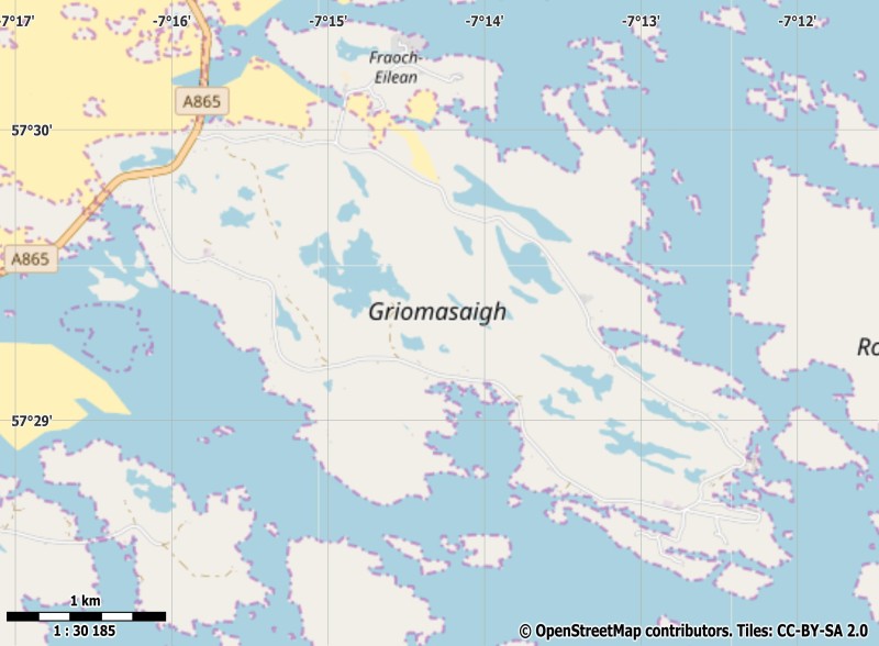 Grimsay plattegrond kaart
