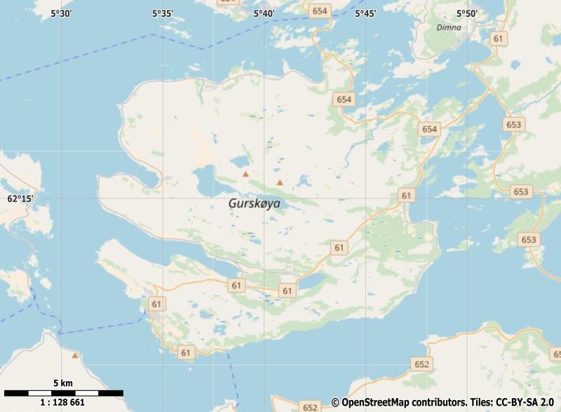 Gurskøya plattegrond kaart