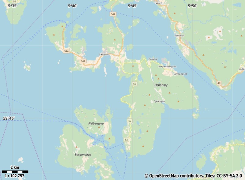 Halsnøya plattegrond kaart