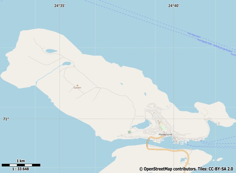 Havøya plattegrond kaart
