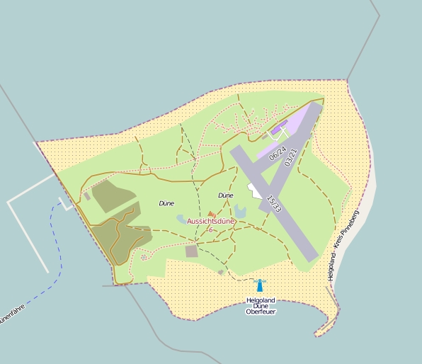 Helgoland-Düne plattegrond kaart