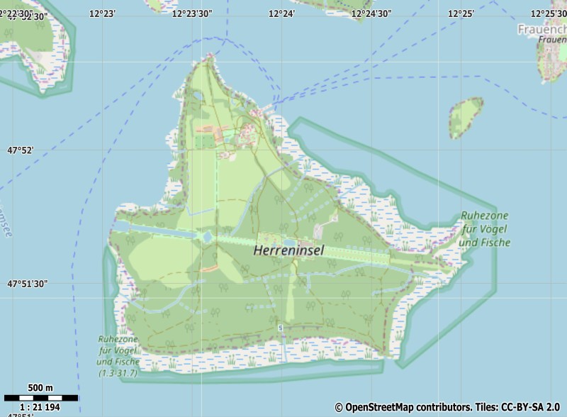 Herreninsel plattegrond kaart