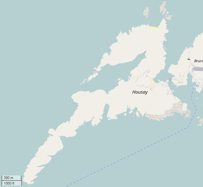 Housay - Out Skerries plattegrond kaart