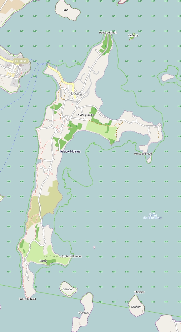 Île-aux-Moines plattegrond kaart
