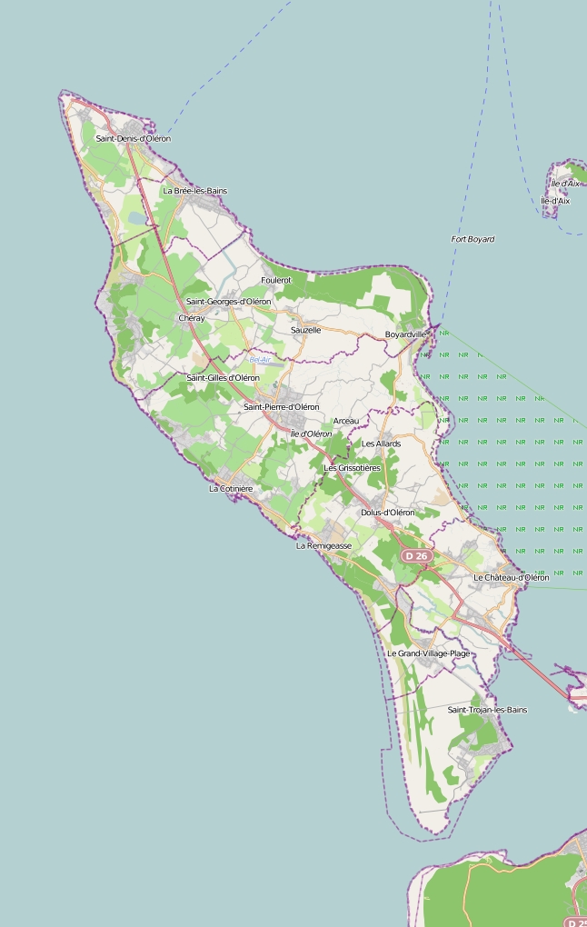 Île d'Oléron plattegrond kaart