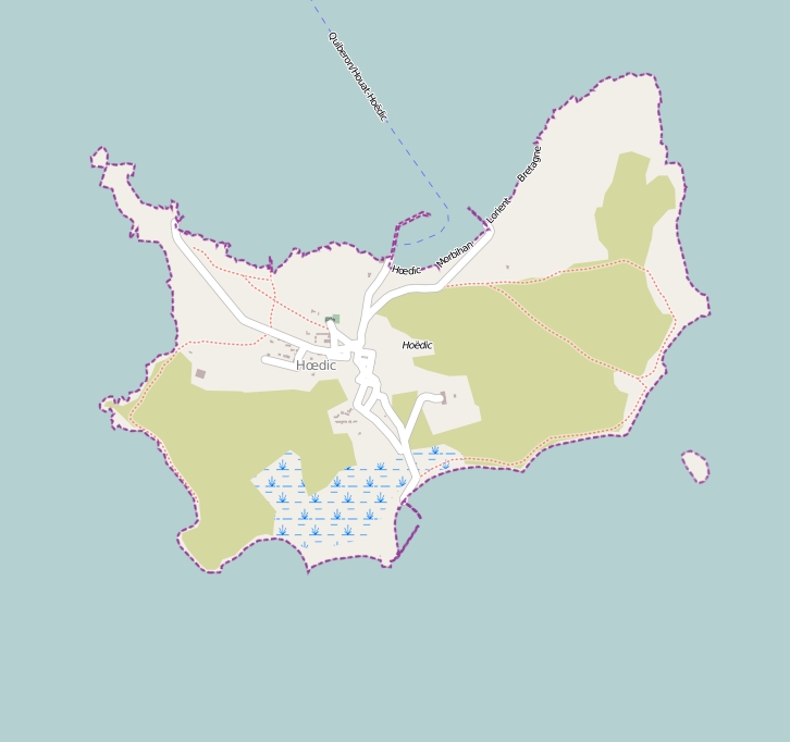 Île Hoëdic plattegrond kaart