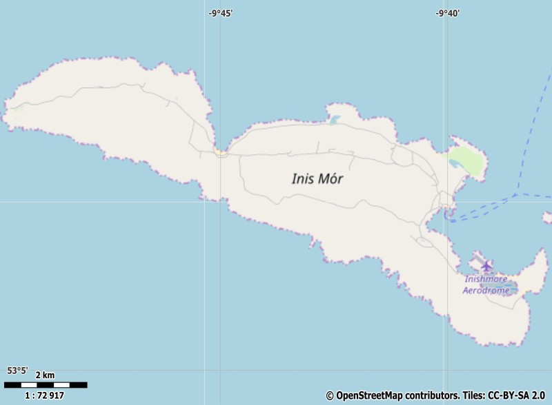 Inishmore plattegrond kaart