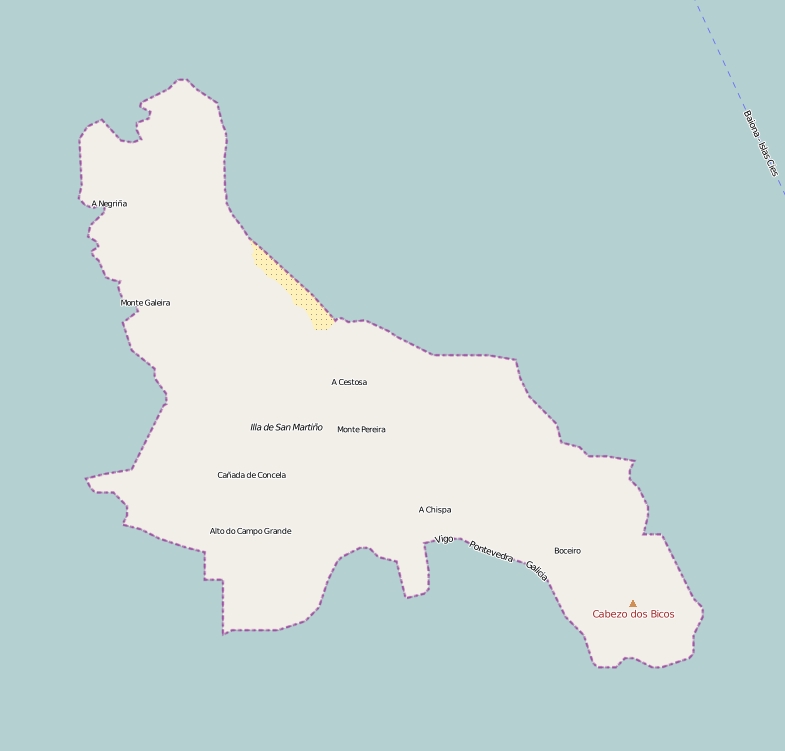Isla de San Martiño plattegrond kaart