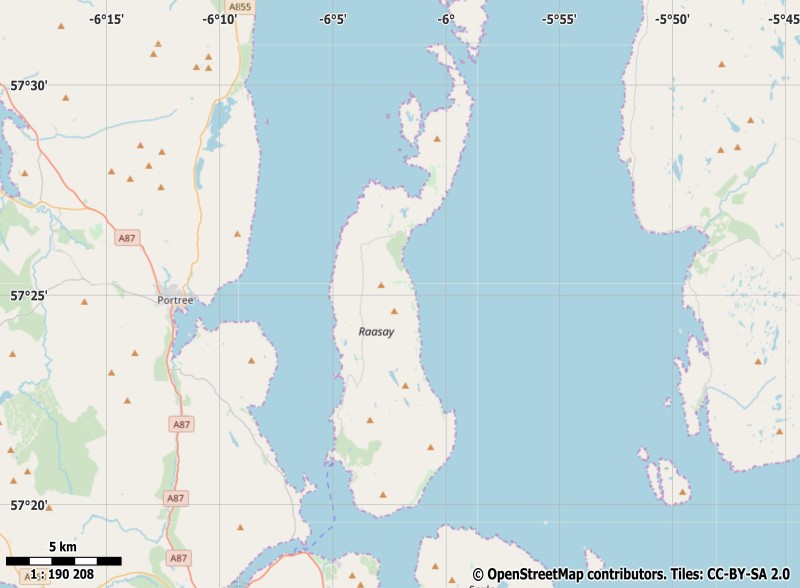 Isle of Raasay plattegrond kaart