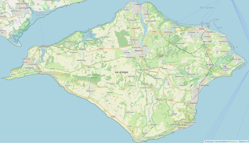 Isle of Wight plattegrond kaart