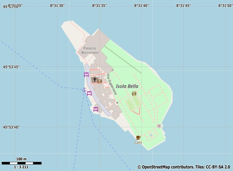 Isola Bella plattegrond kaart