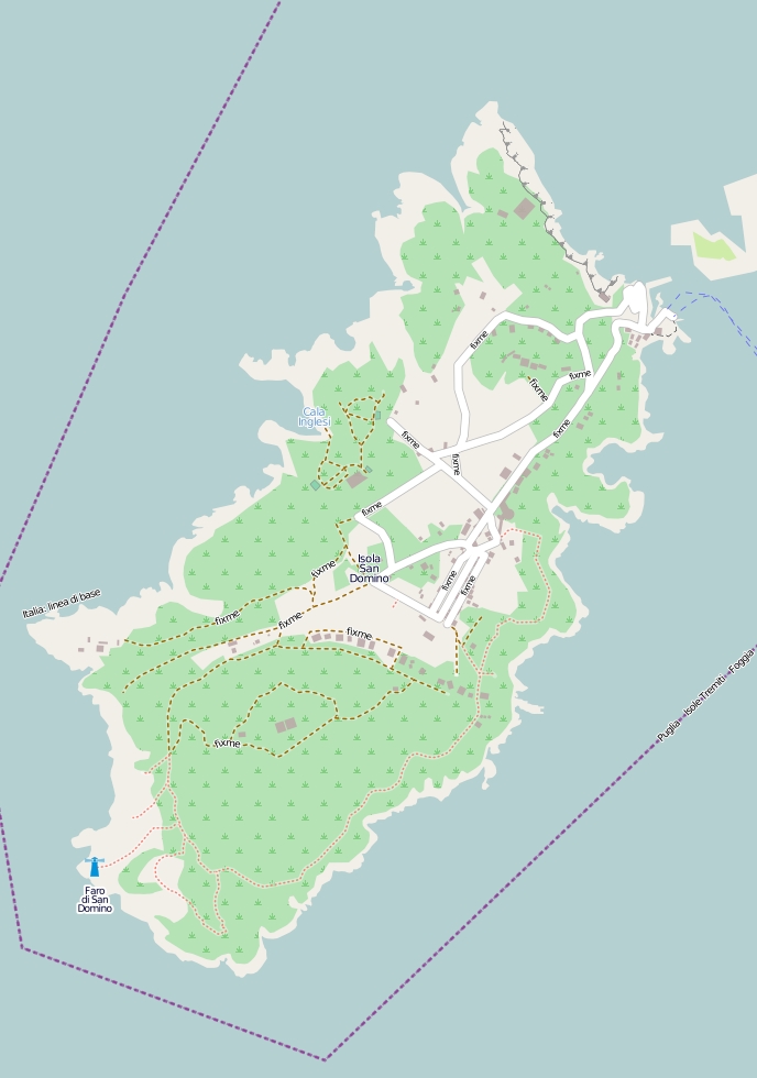 Isola di San Domino plattegrond kaart
