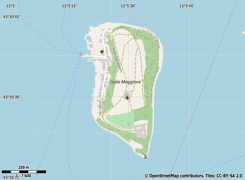 Isola Maggiore plattegrond kaart