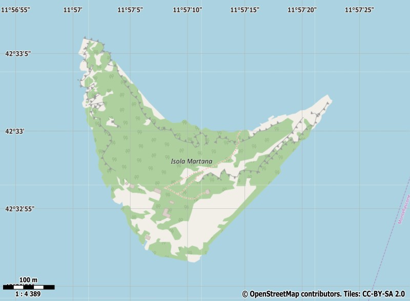 Isola Martana plattegrond kaart
