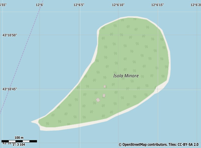 Isola Minore plattegrond kaart