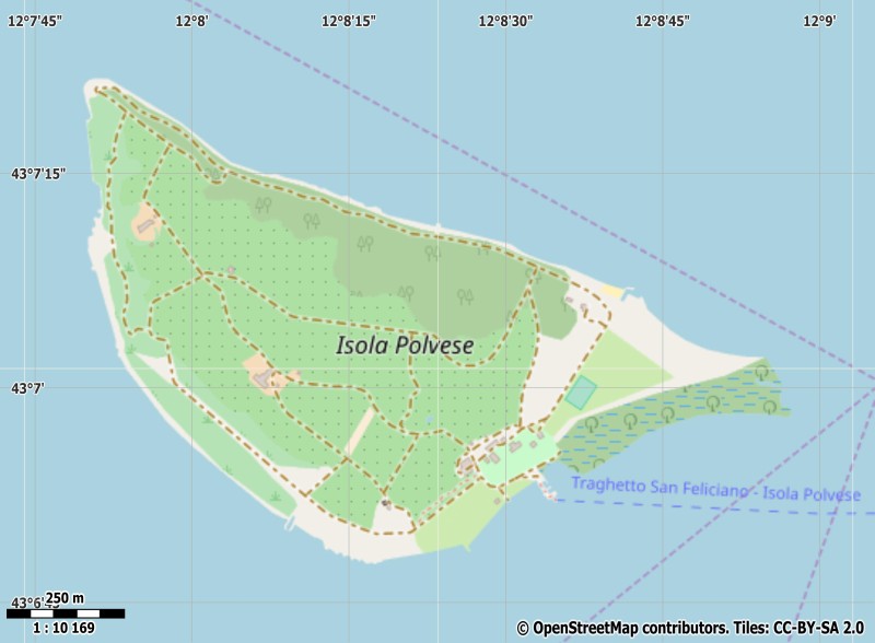 Isola Polvese plattegrond kaart