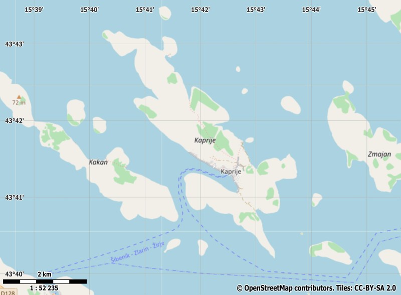 Kaprije plattegrond kaart