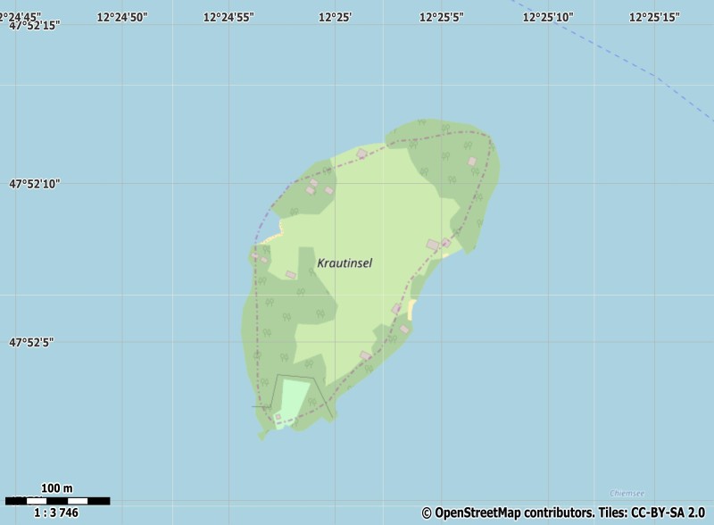 Krautinsel plattegrond kaart