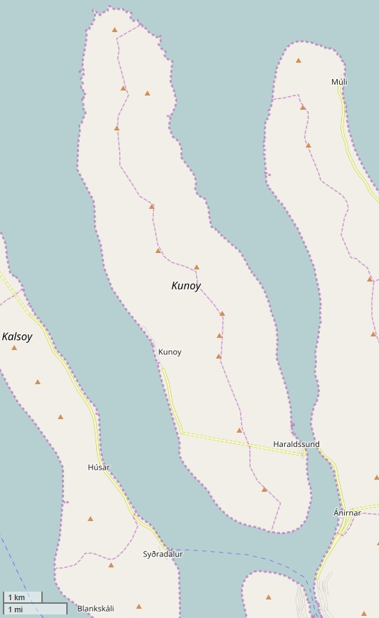 Kunoy plattegrond kaart