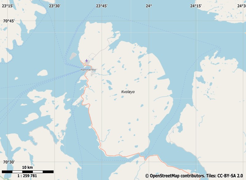 Kvaløya plattegrond kaart