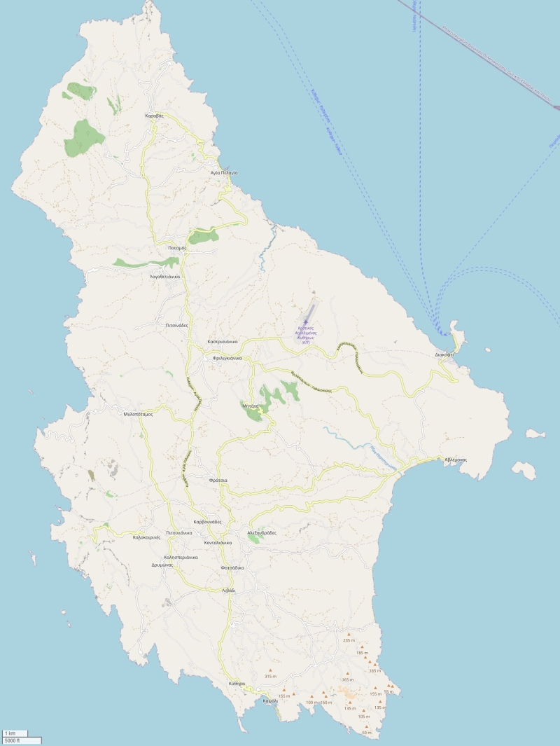 Kythira plattegrond kaart