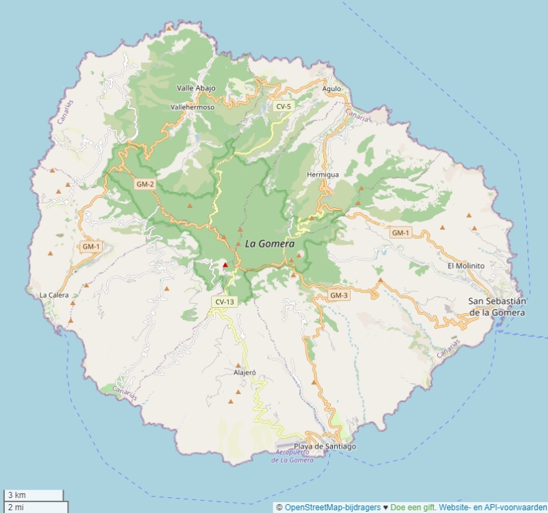 La Gomera plattegrond kaart