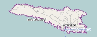 Lampedusa plattegrond kaart