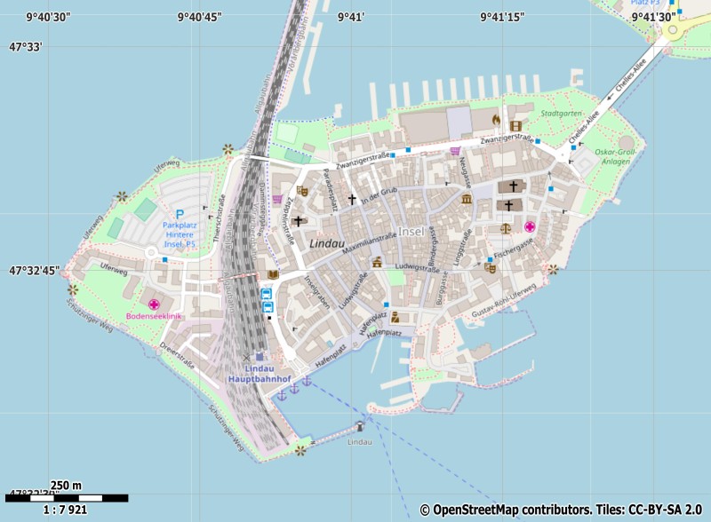 Lindau plattegrond kaart