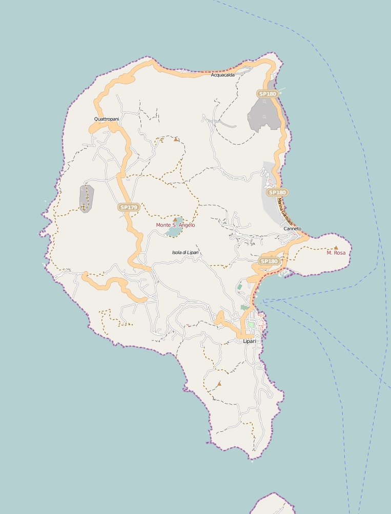 Lipari plattegrond kaart