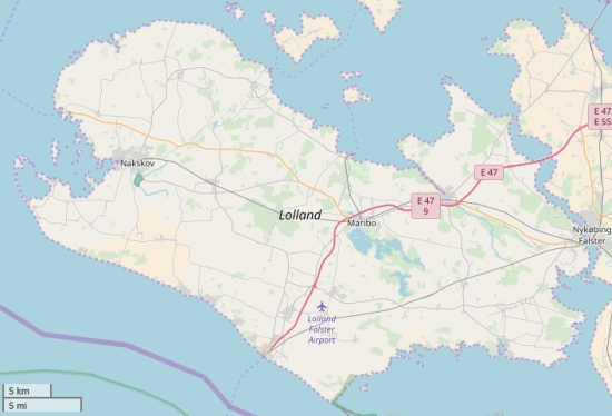 Lolland plattegrond kaart