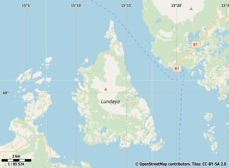Lundøya plattegrond kaart