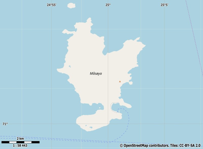 Måsøya plattegrond kaart