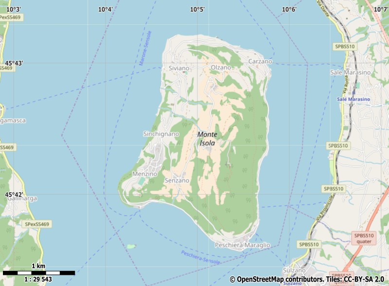 Monte Isola plattegrond kaart
