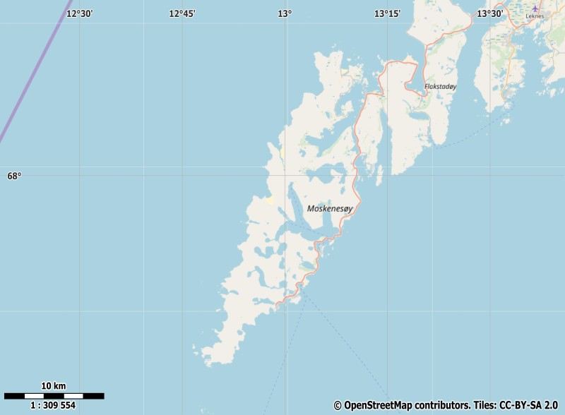 Moskenesøya plattegrond kaart