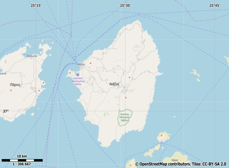 Naxos plattegrond kaart