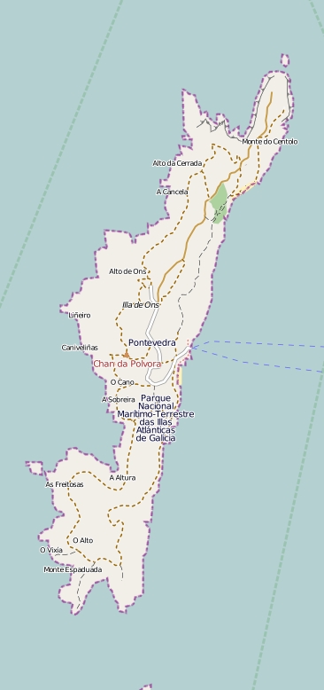 Isla de Ons plattegrond kaart
