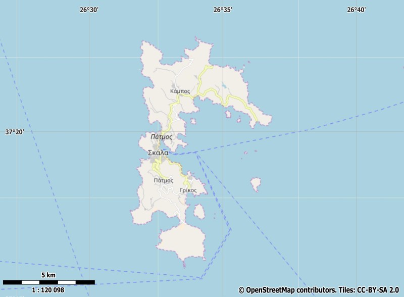Patmos plattegrond kaart