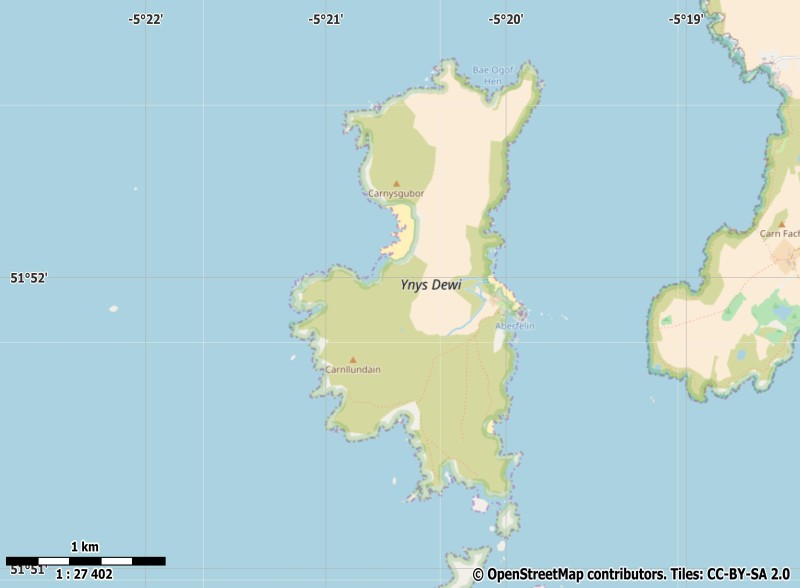 Ramsey Island plattegrond kaart