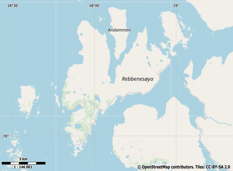 Rebbenesøya plattegrond kaart