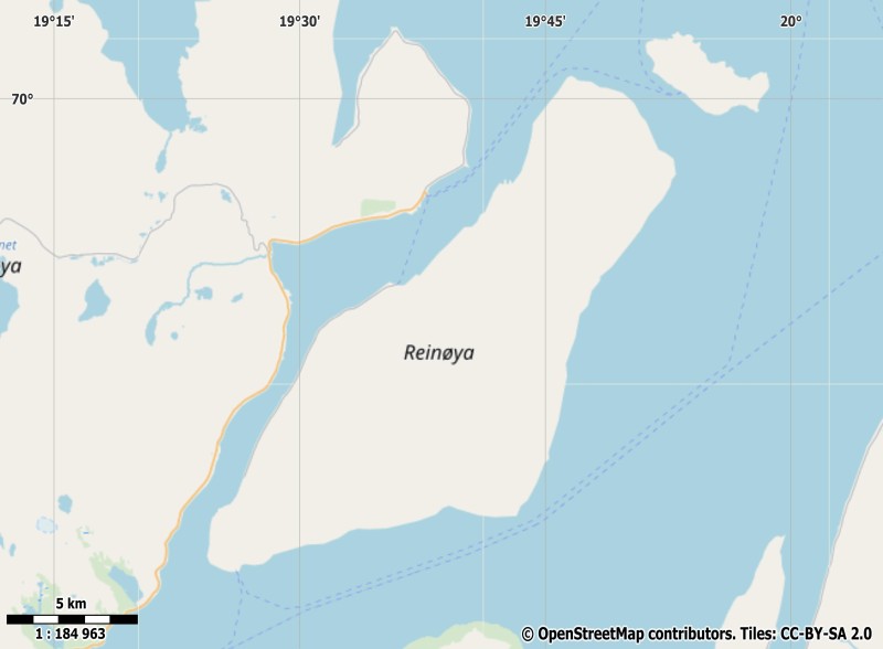 Reinøya plattegrond kaart
