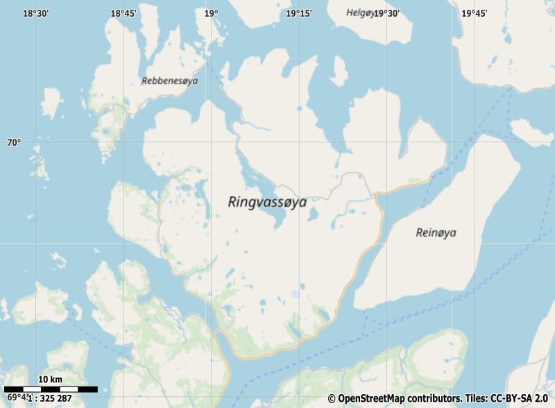 Ringvassøya plattegrond kaart