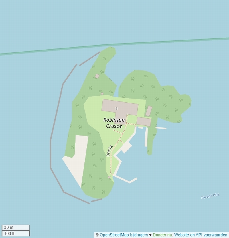 Robinson Cruso Loosdrechtse Plassen plattegrond kaart