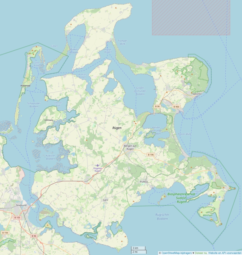 Rügen plattegrond kaart