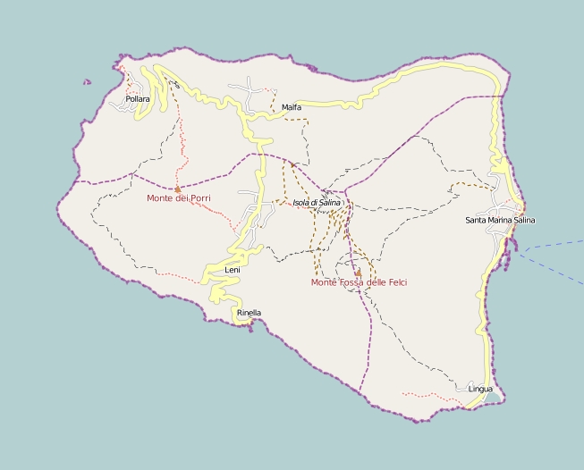 Salina plattegrond kaart