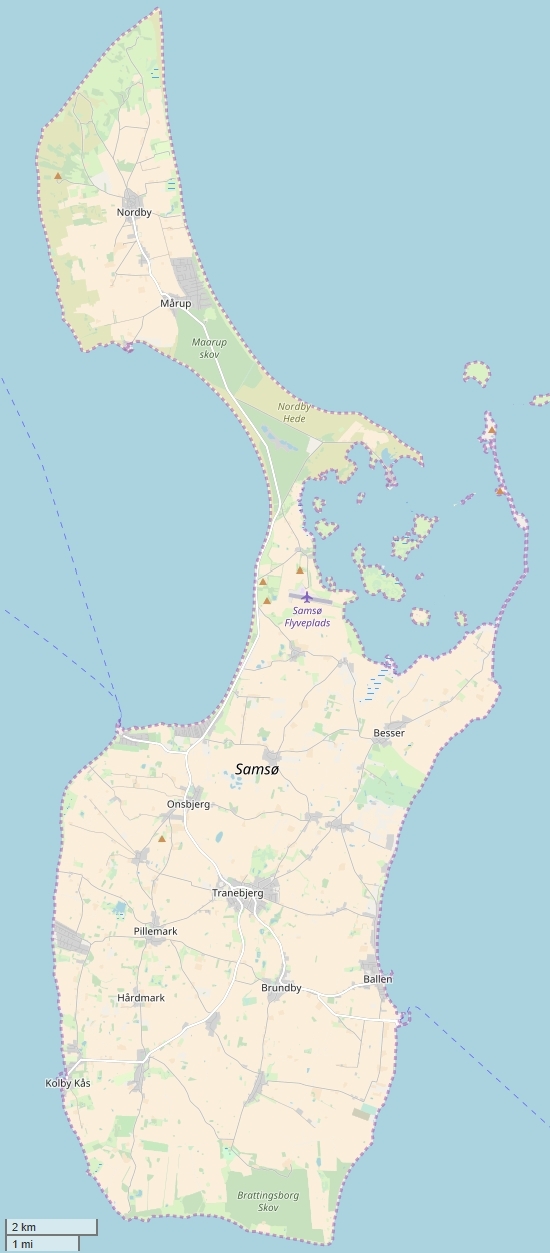 Samsø plattegrond kaart