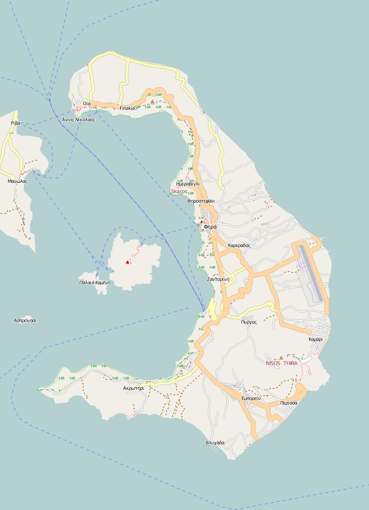 Santorini plattegrond kaart