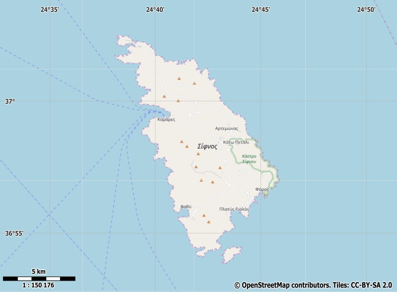 Sifnos plattegrond kaart