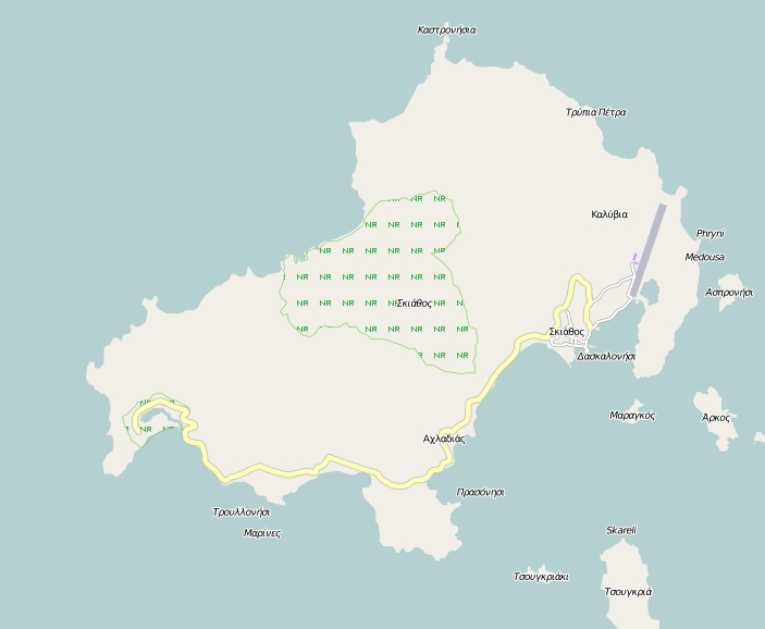 Skiathos plattegrond kaart