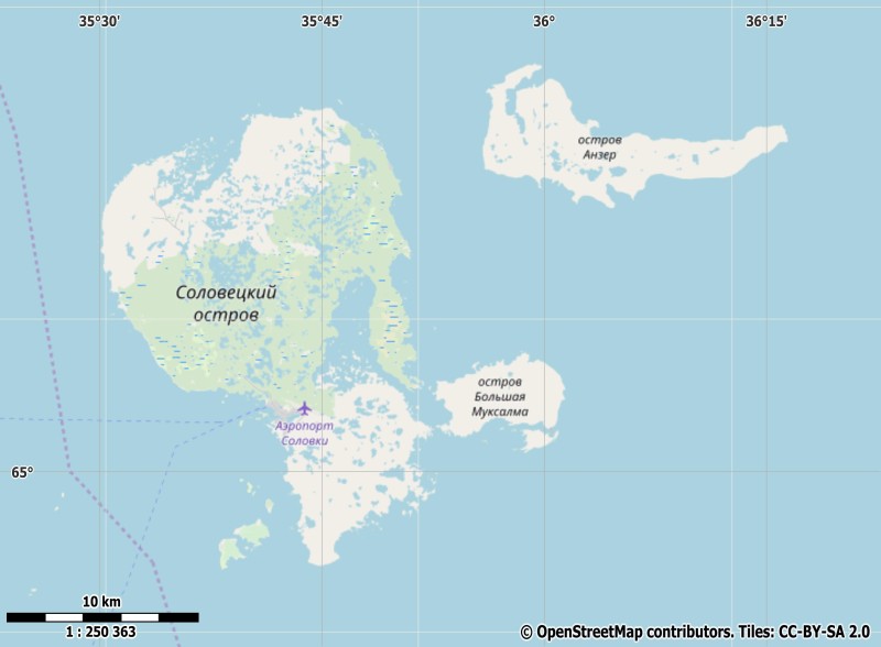 Solovetski-eilanden plattegrond kaart
