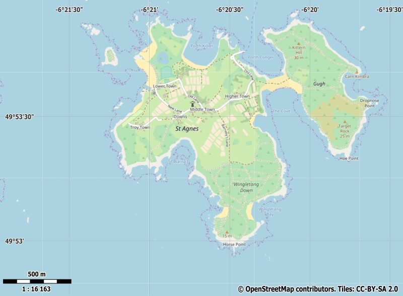 St Agnes plattegrond kaart